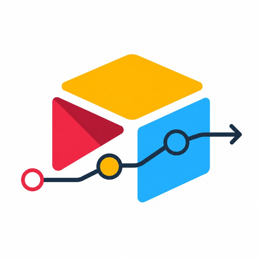 Pipeline icon — a cube with a rising arrow graph