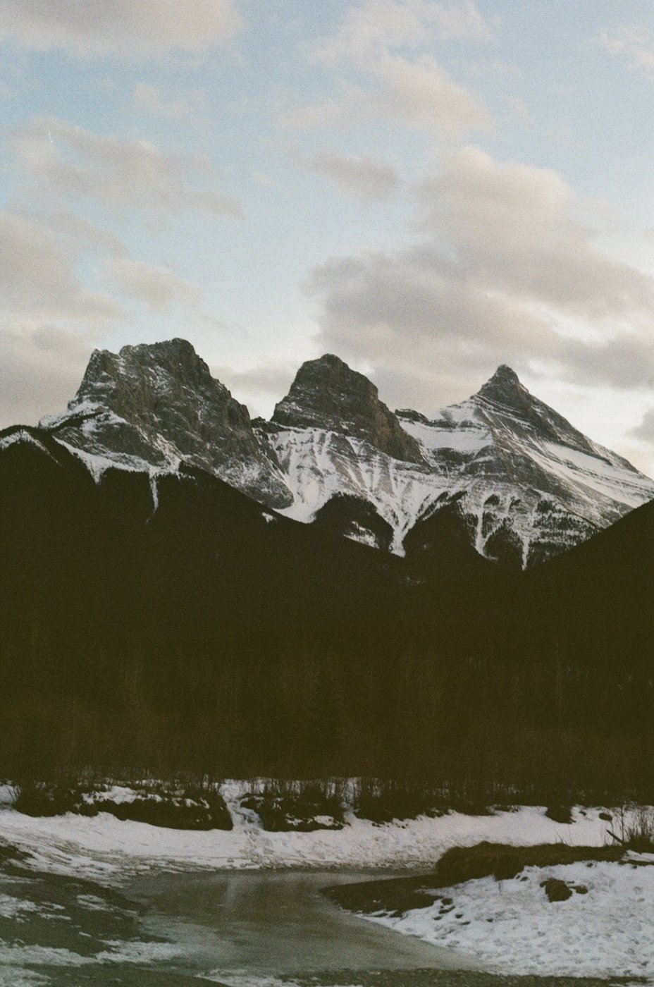 The Three Sisters peaks in Canmore