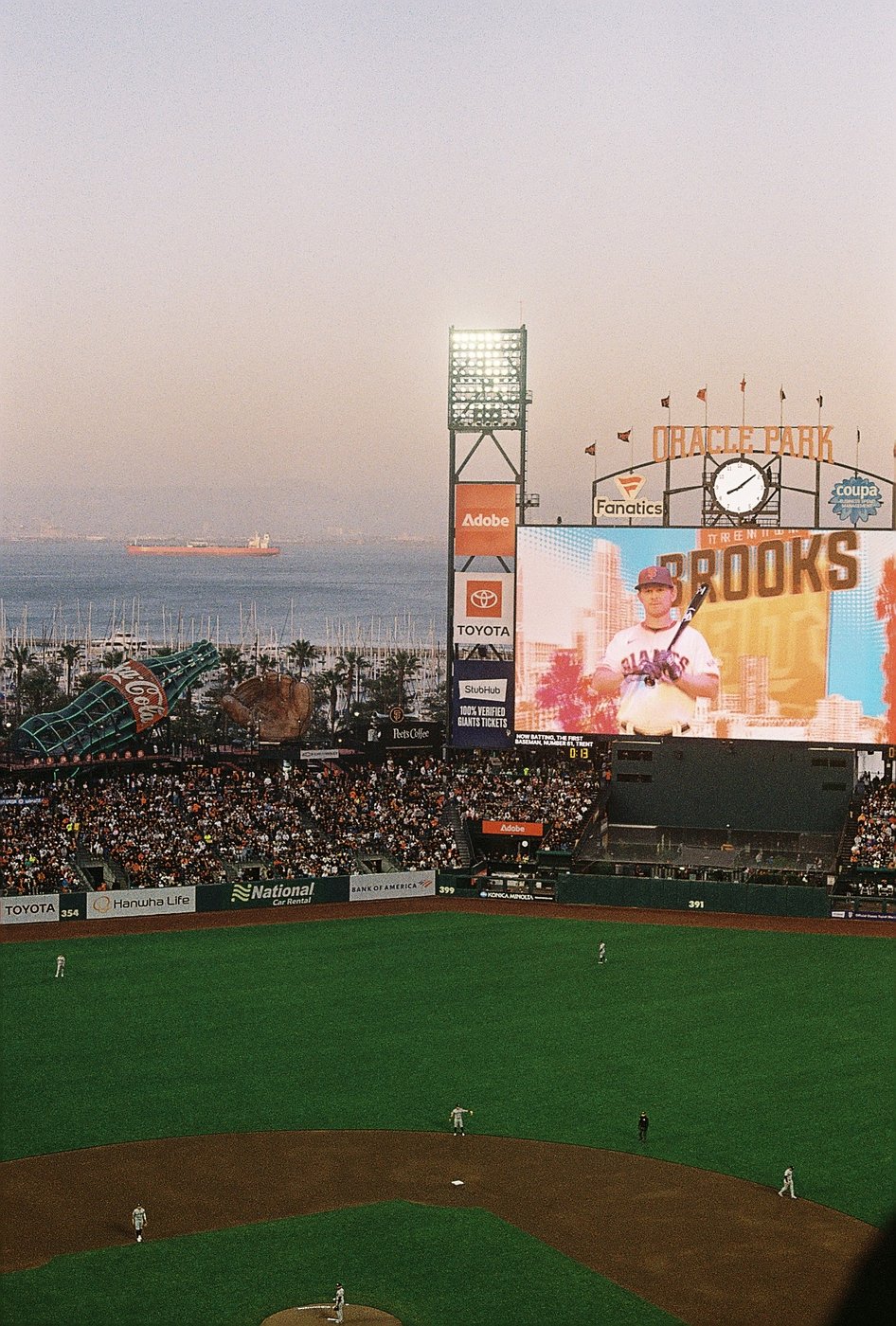 A baseball game at Oracle Park