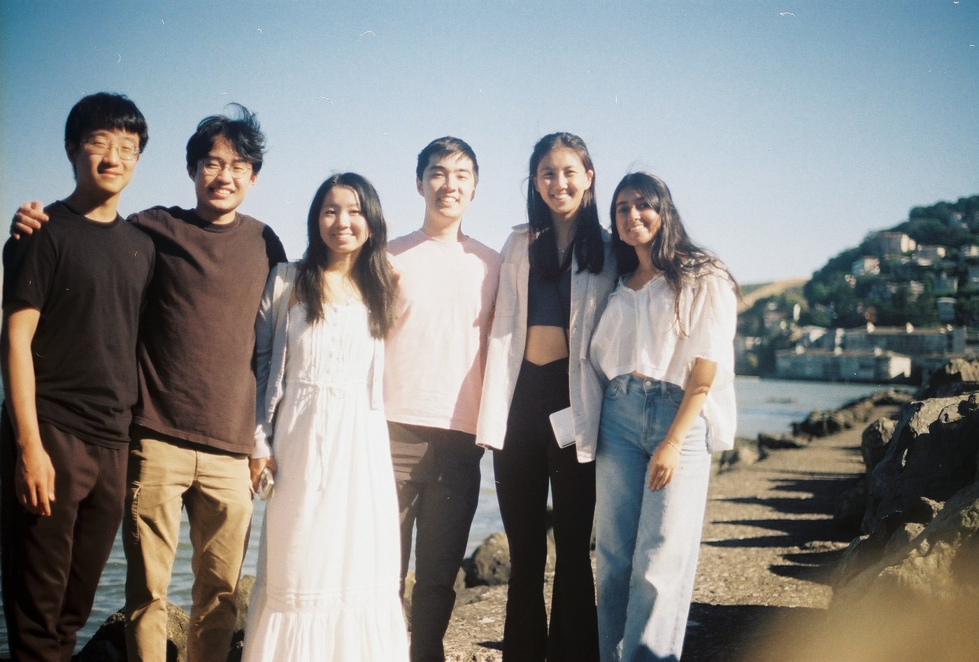 A group of friends posing outdoors