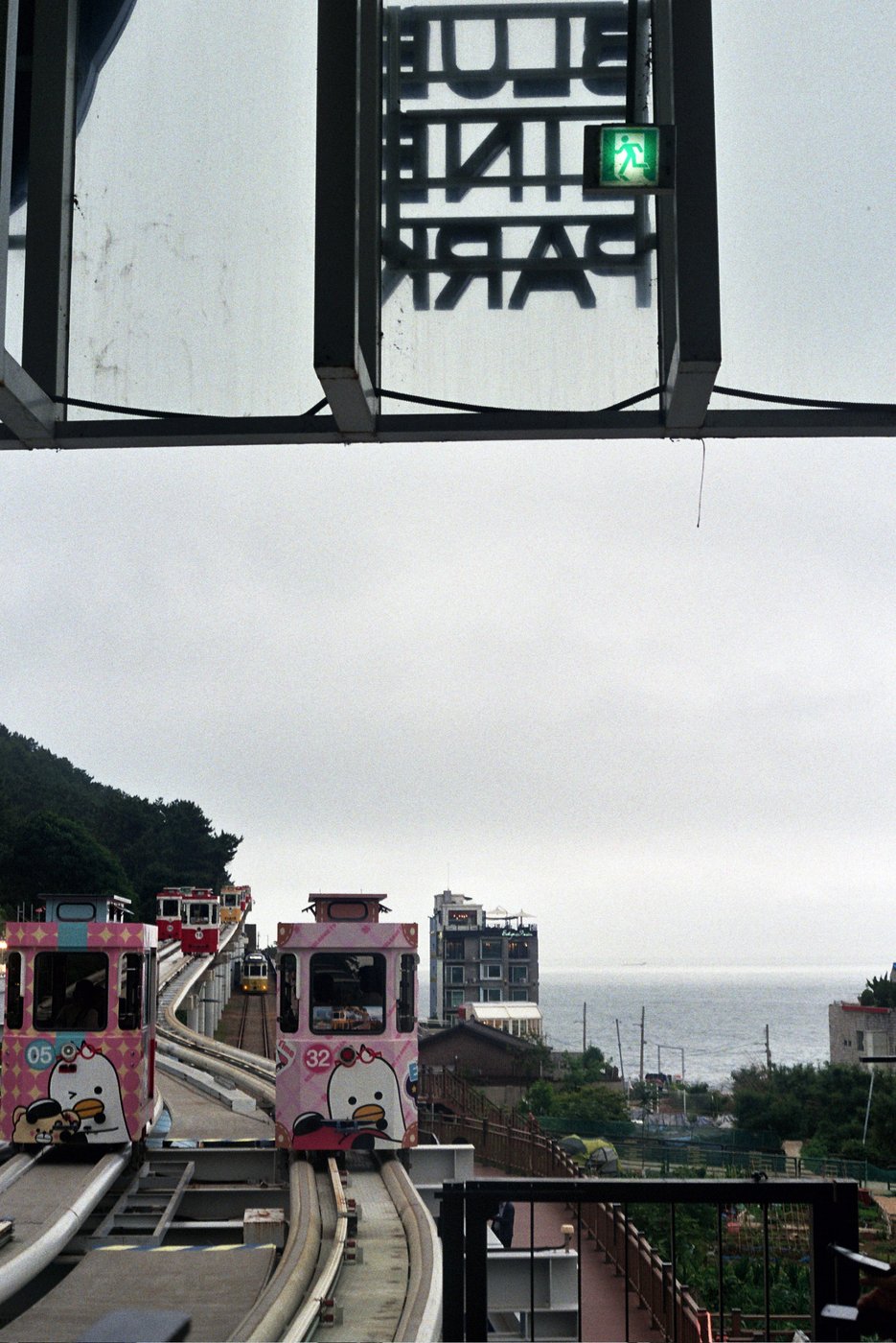 Cable cars along the coast