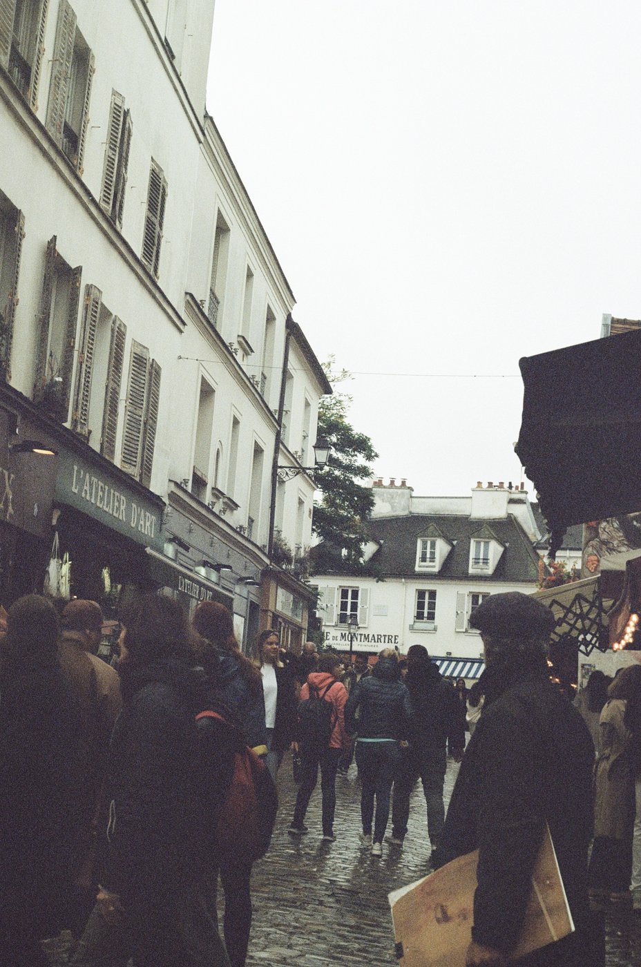 A crowded street in Montmartre